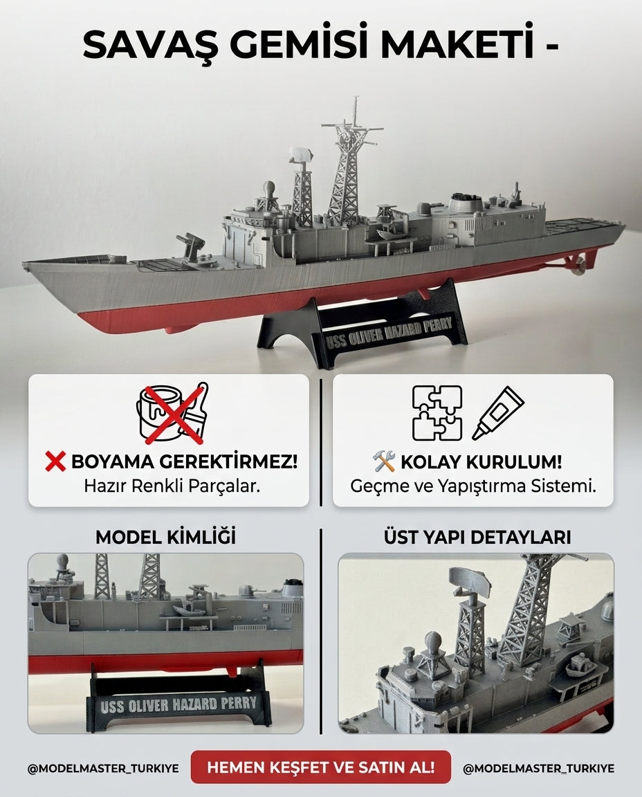 USS Perry Sınıfı Güdümlü Füze Fırkateyni - Demonte Maket