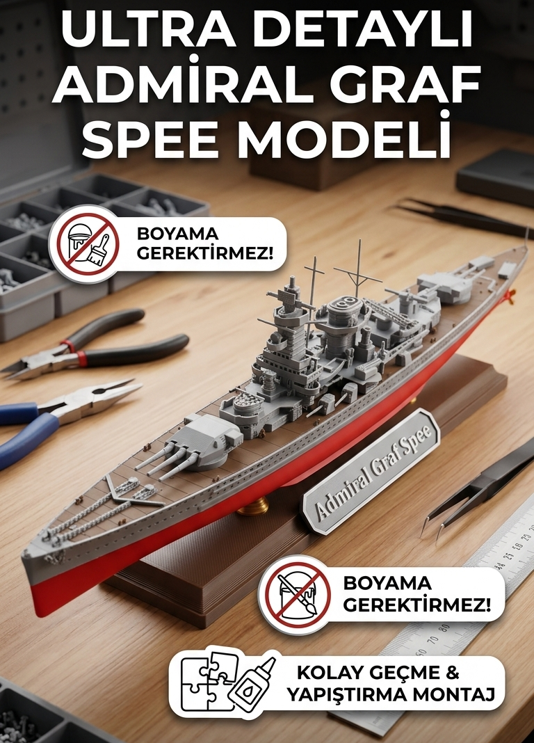 Admiral Graf Spee Zırhlısı Maketi