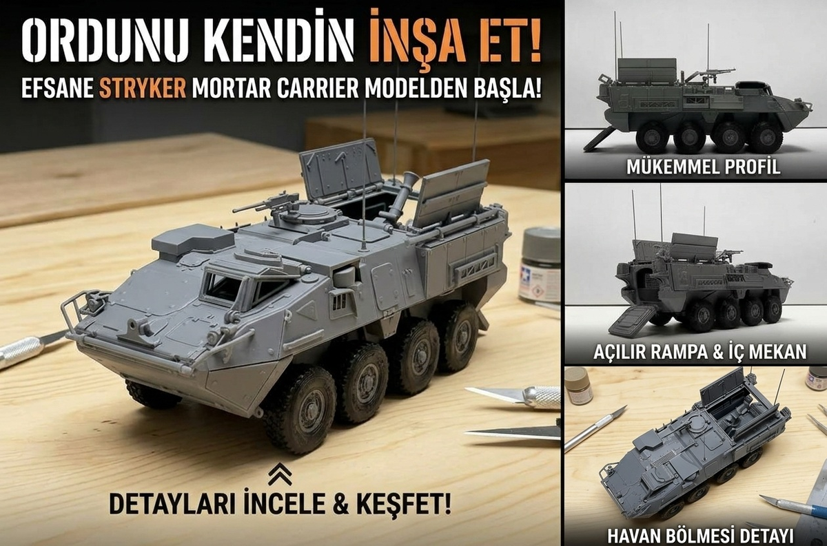 Stryker M1129 MCV-B Zırhlı Havan Aracı Maketi
